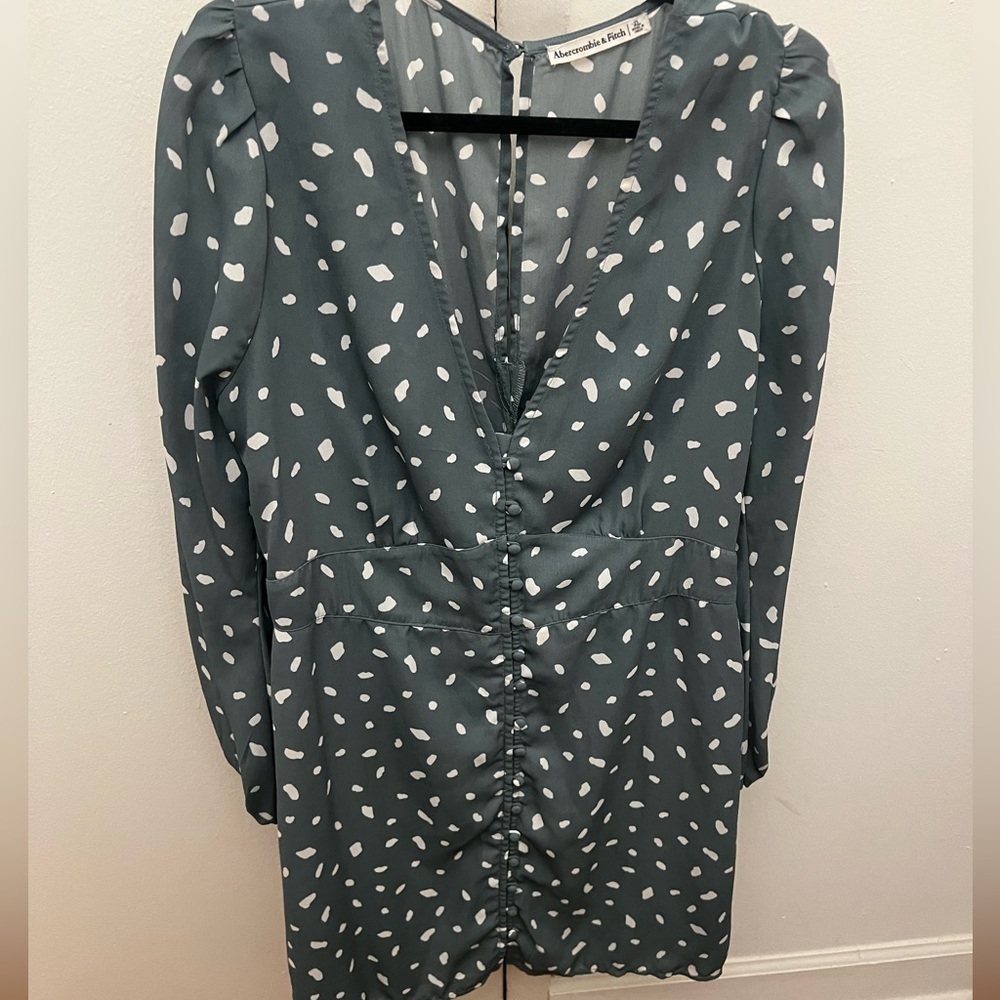 abercrombie & fit, v neck dress, perfect for work, XL, teal